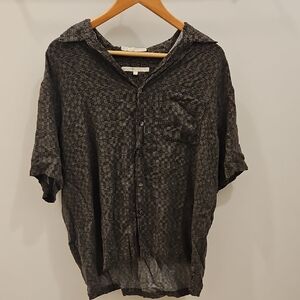 Perry Ellis Men's Short-Sleeve Button-Down Shirt — Black